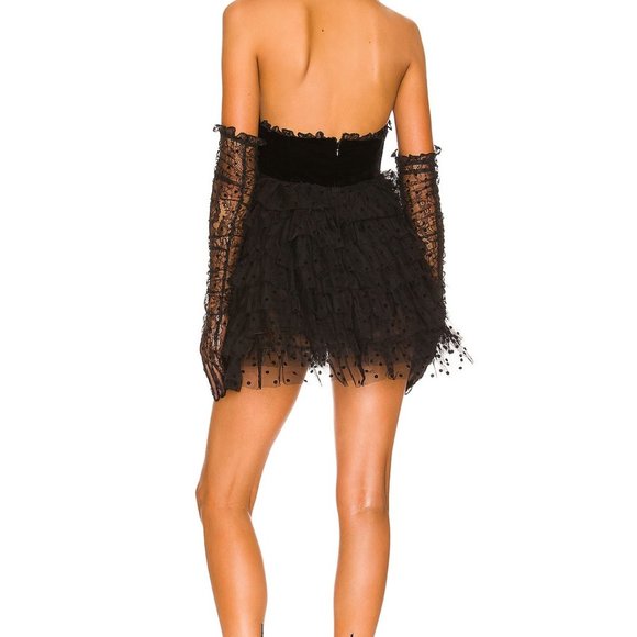 NWT For Love & Lemons Jourdan Off The Shoulder Mini Dress Size XL Polka dot - Picture 6 of 13